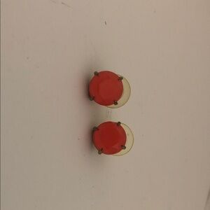 Stella & Dot Coral Red/Orange Stud Earrings